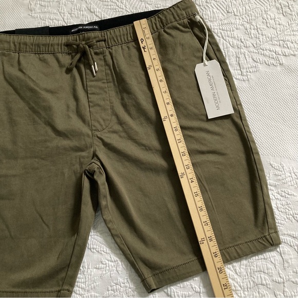NWT Modern American Men’s lockdown short drawstring elastic waist army green - Picture 4 of 10